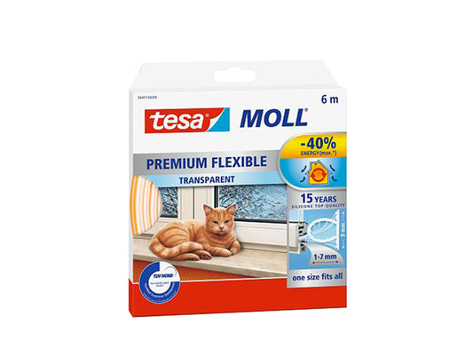 Tochtband - O profiel - 6m x 1-7mm - Transparant