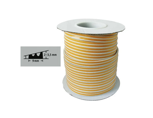 Tochtband Fix-O-Moll wit - E-profiel - 1-3,5mm kieren - 100 meter