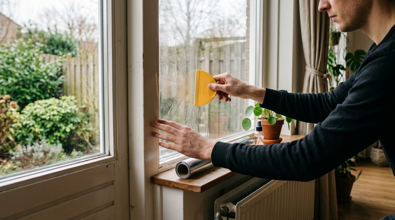 Gasverbruik omlaag met isolerende raamfolie